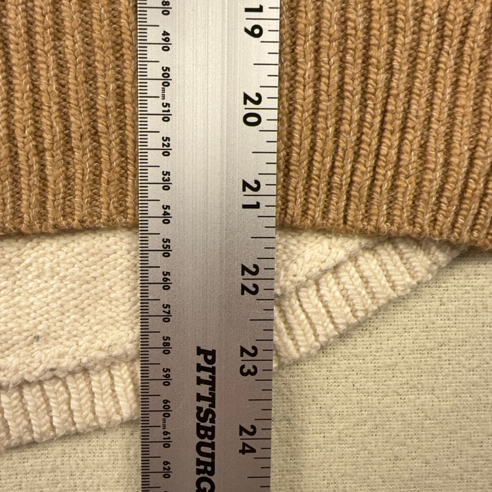 Velvet by Graham & Spencer Colorblock Turtleneck Sweater Womens L Camel Multi - Picture 5 of 7